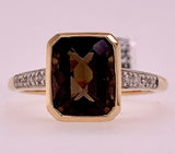 Smokey Quartz & Diamond Ring