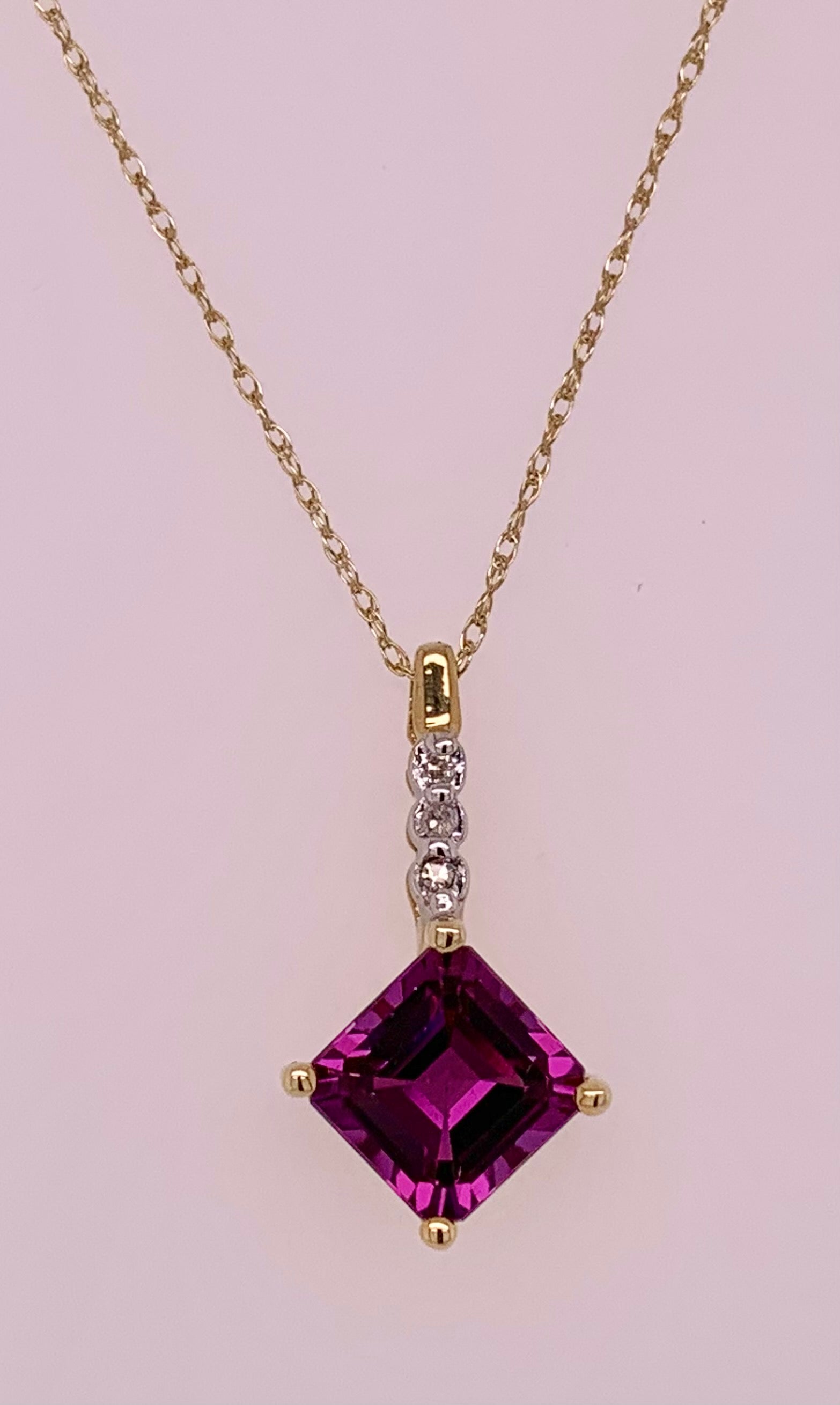 Created Alexandrite & Diamond Pendant