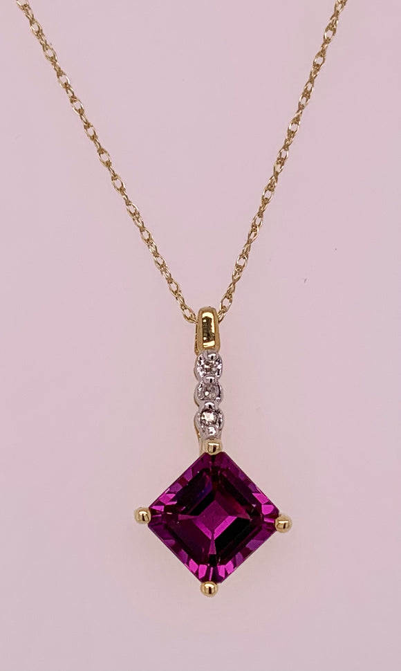 Created Alexandrite & Diamond Pendant