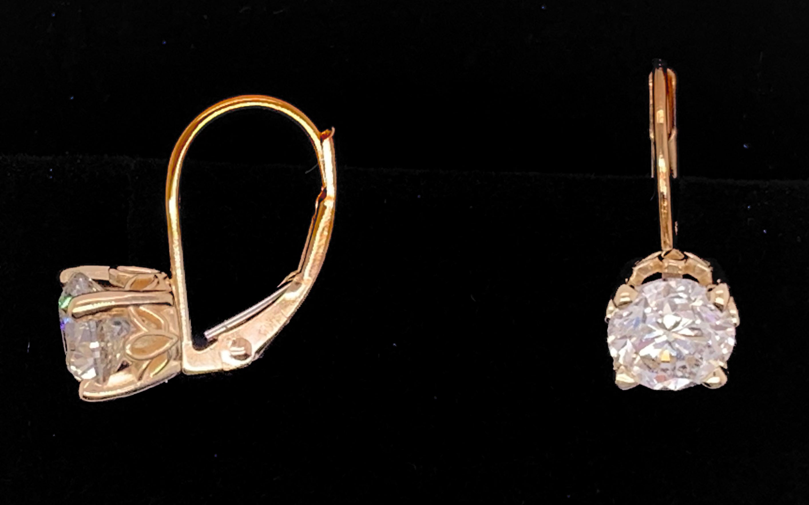 2 Carat TW LAB Diamond Lever Back Earrings