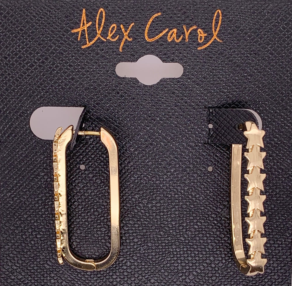 Alex Carol Elongated Hoop Earrings