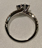 14K White Gold Diamond and Sapphire Ring