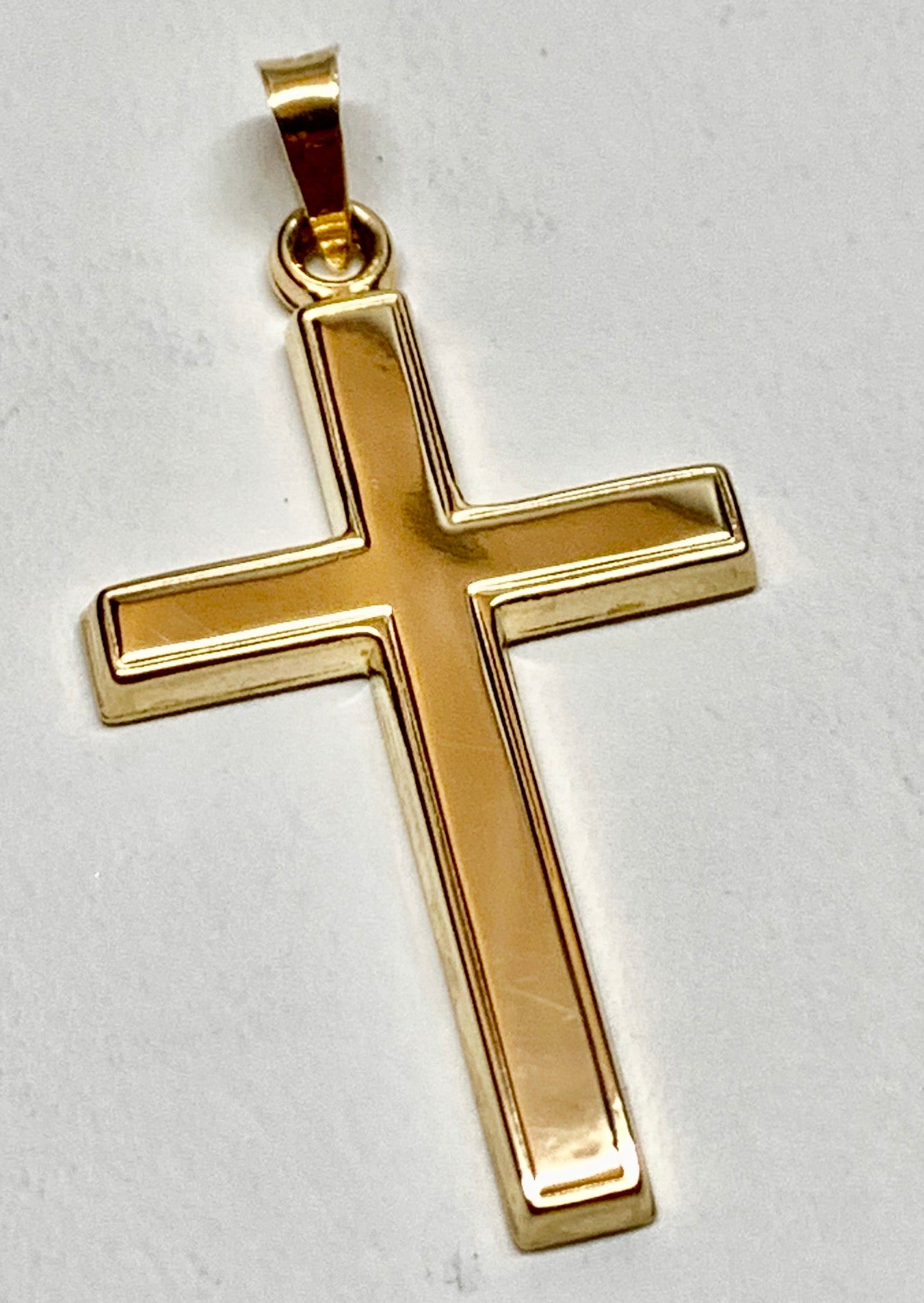 14K Yellow Gold Cross Pendant Charm