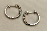 14K White Gold Emerald & Diamond Earring