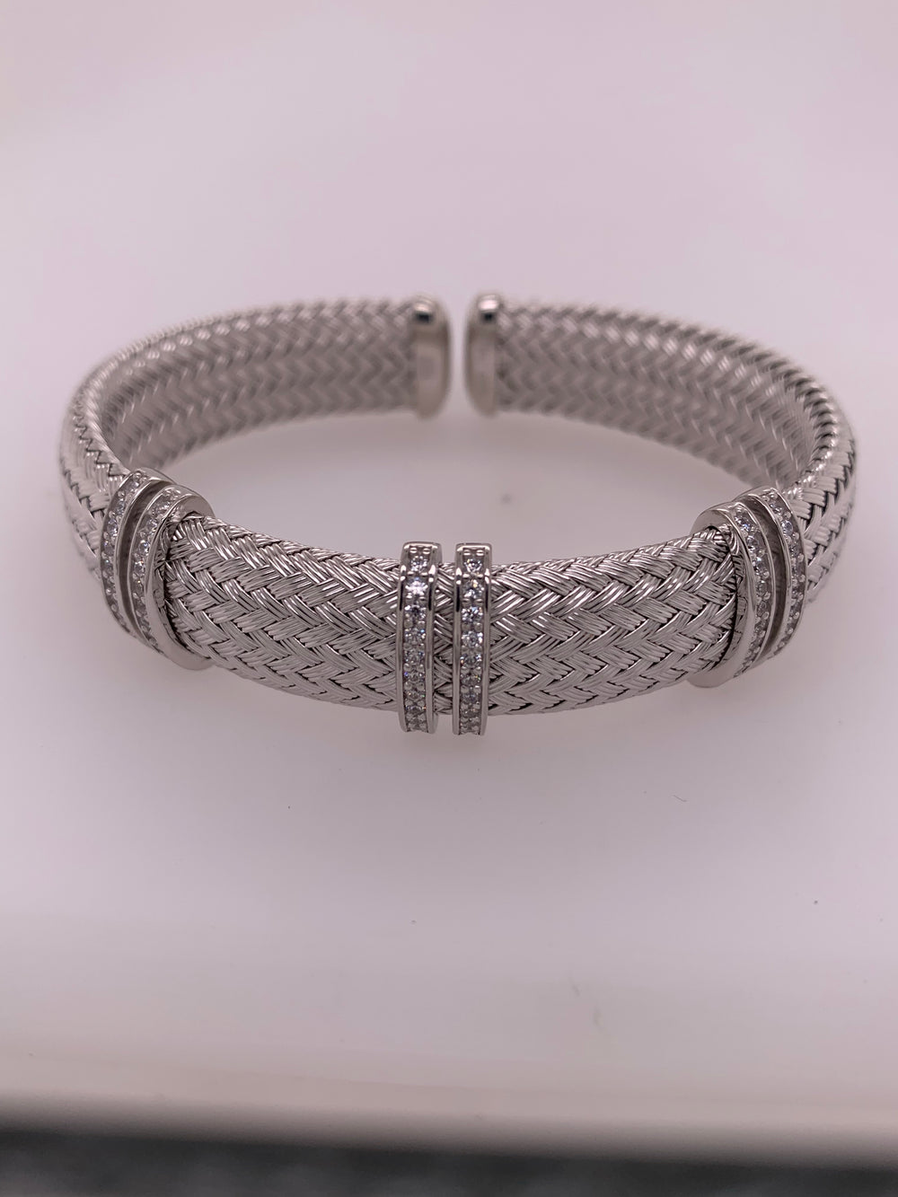 Sterling Silver & CZ Cuff Bracelet