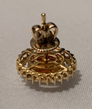 14K YELLOW GOLD CITRINE AND DIAMOND EARRINGS