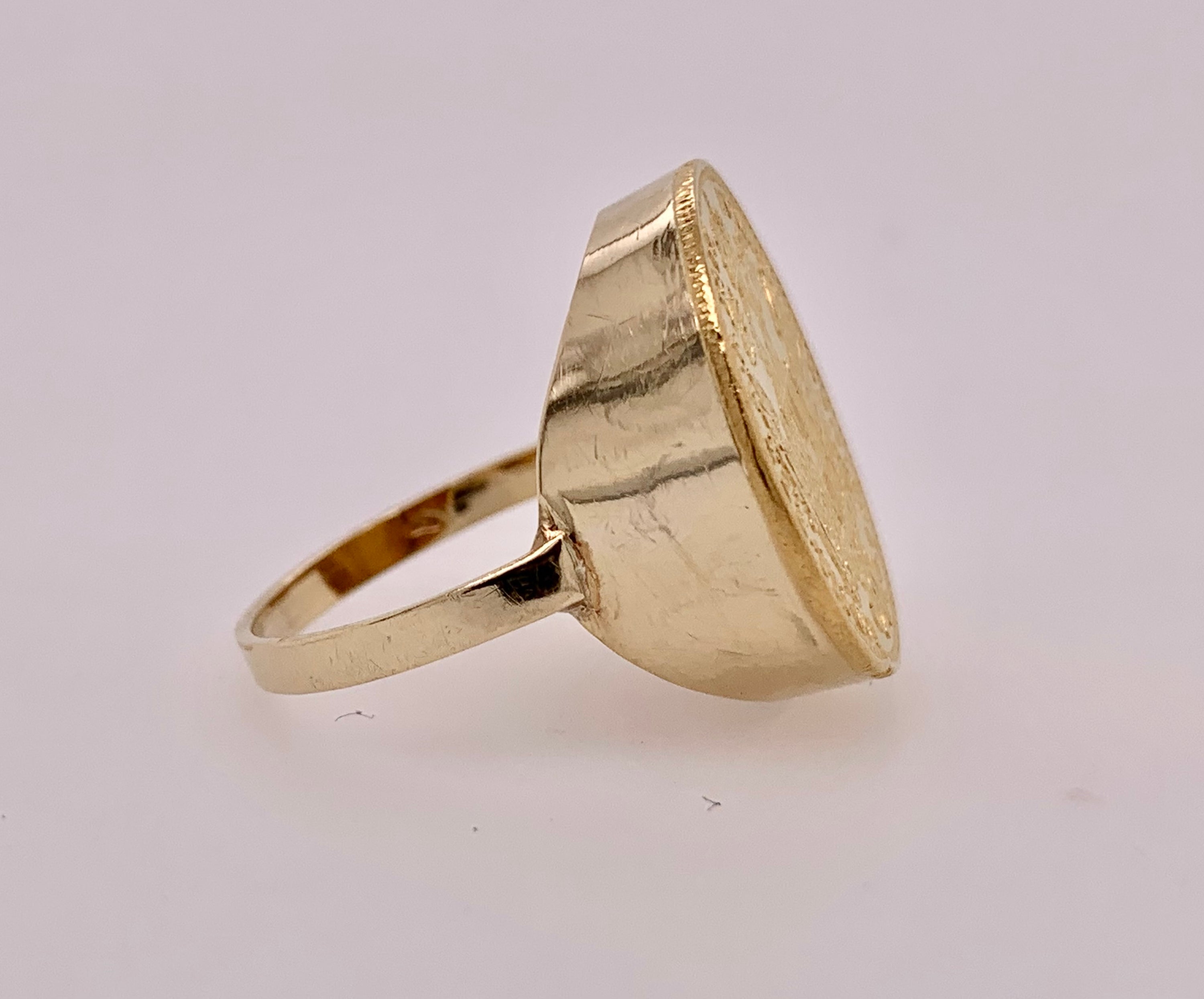 1915 Gold Ducat Coin Ring