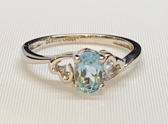 Sterling Silver Created Blue Topaz Ring