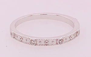 14K White Gold Diamond Band
