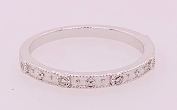 14K White Gold Diamond Band