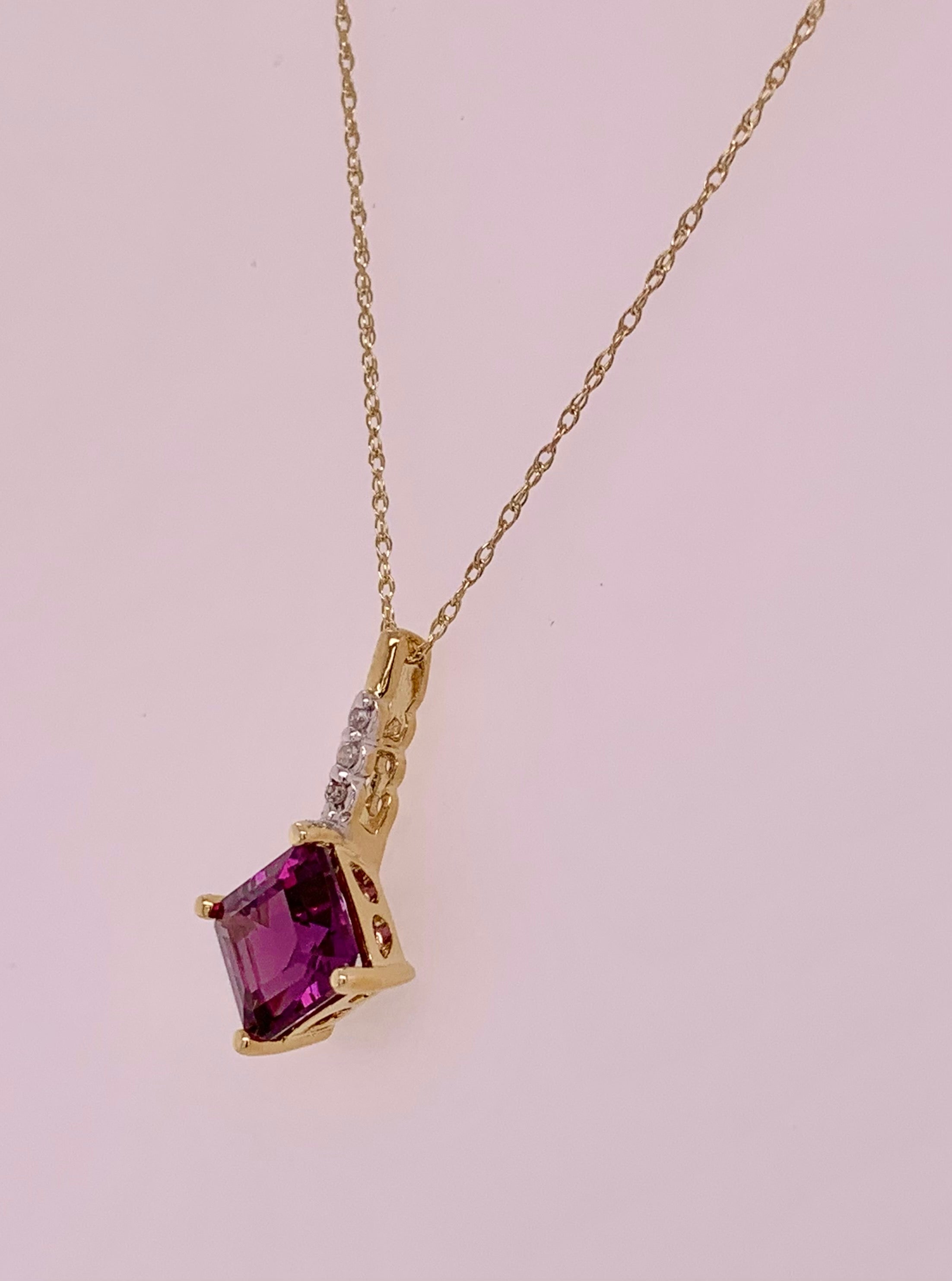 Created Alexandrite & Diamond Pendant