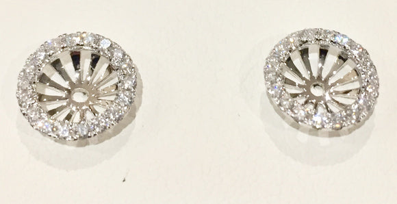 18K White Gold Diamond Earring Jackets