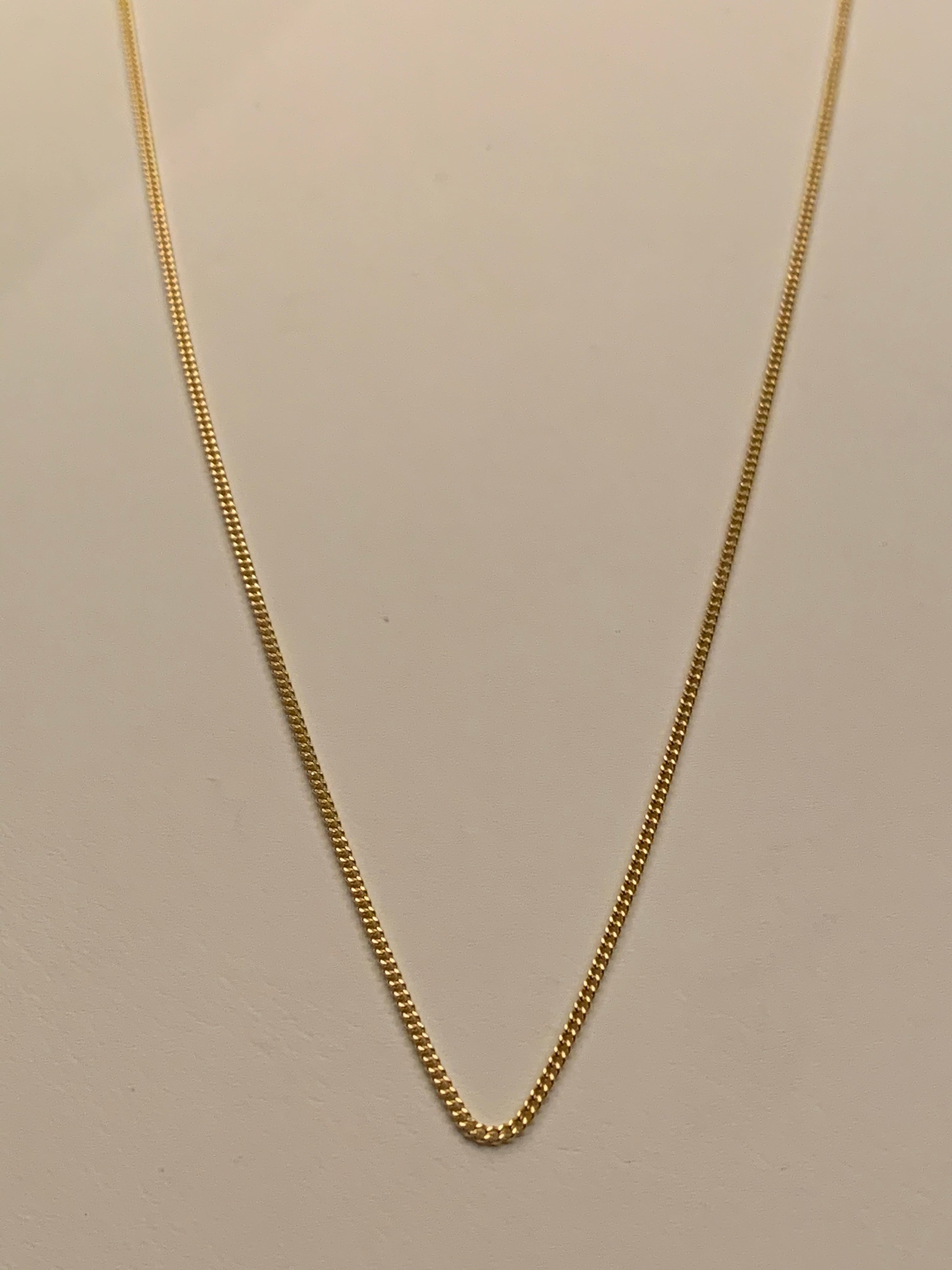 14K Yellow Gold Curb Pendant Chain 20"