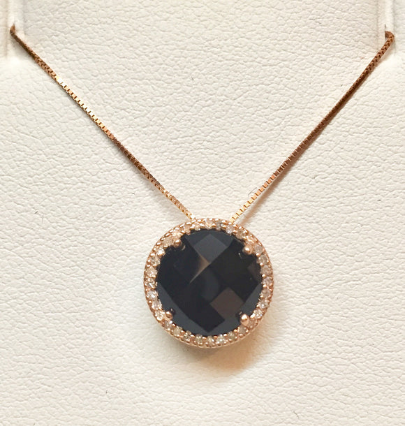 Onyx & Diamond Pendant