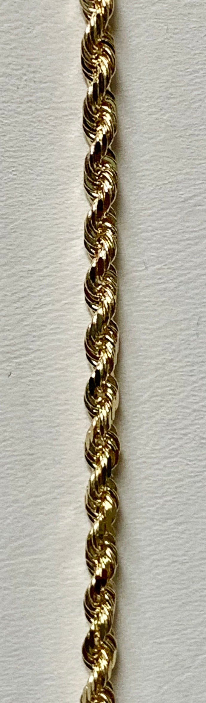 14K Yellow Gold Diamond Cut Rope Chain