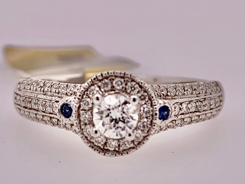 14K Diamond & Sapphire Ring