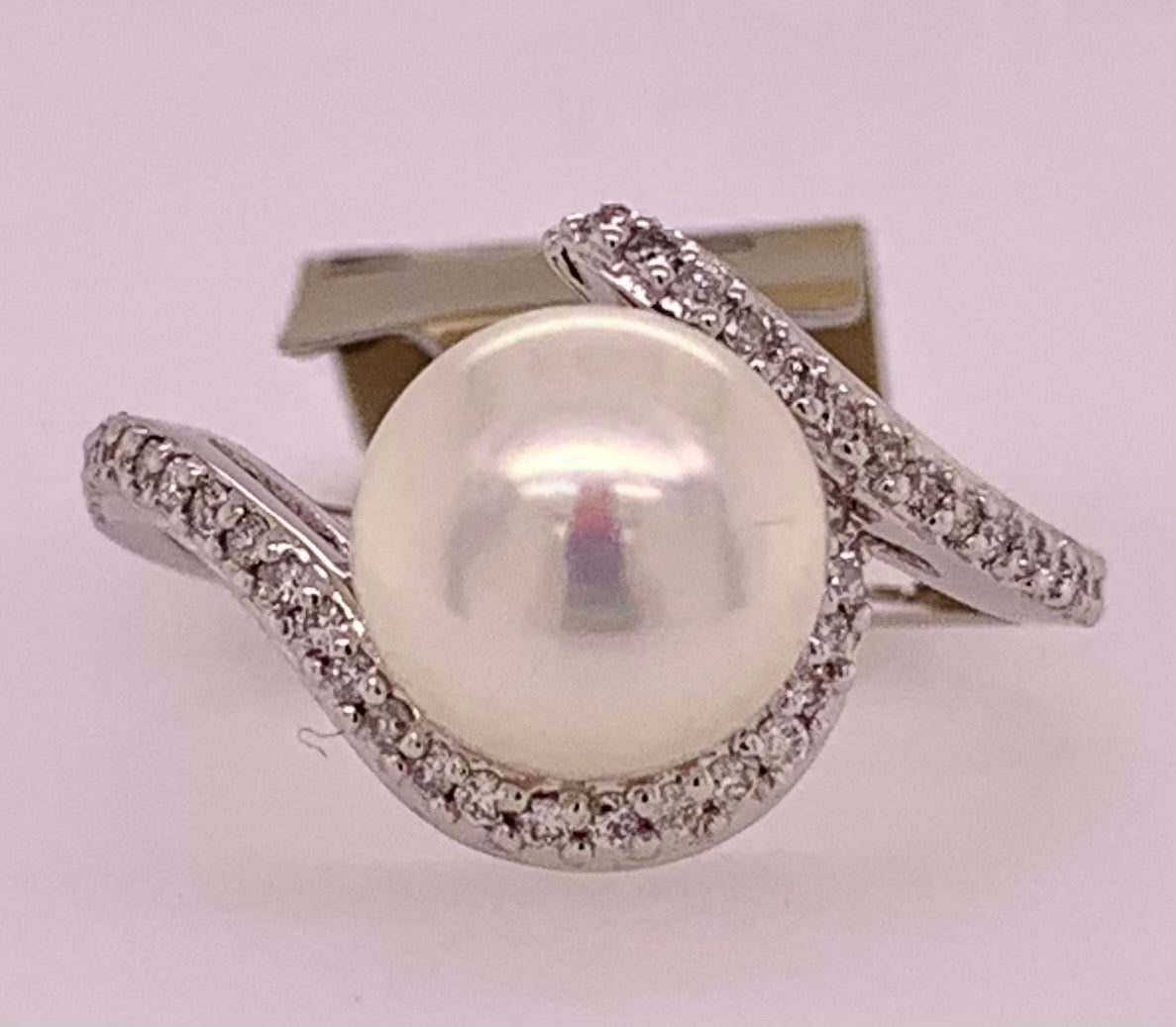 Freshwater Pearl & Diamond Ring