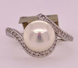 Freshwater Pearl & Diamond Ring