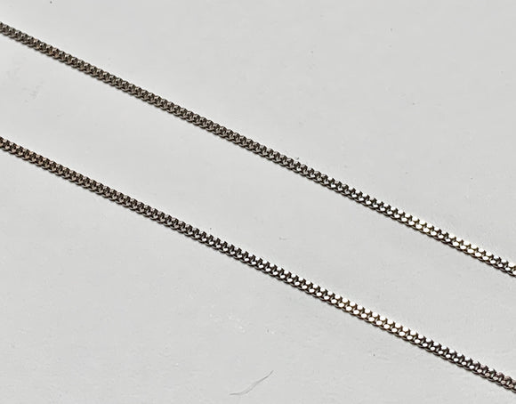 14K White Gold Curb Pendant Chain