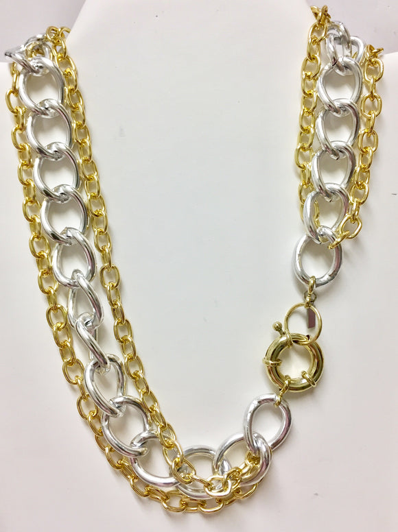 Fashion Two-Tone Necklace