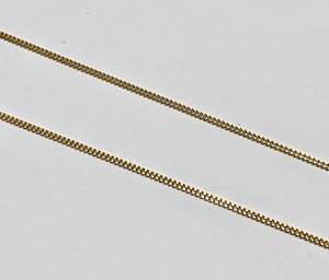 14K Yellow Gold Curb Pendant Chain 20"