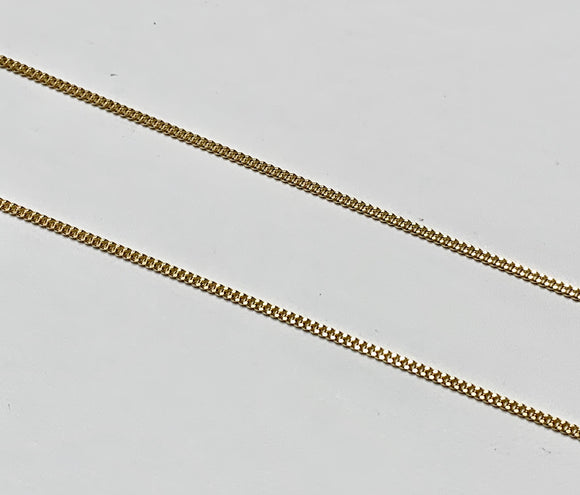 14K Yellow Gold Curb Pendant Chain 20