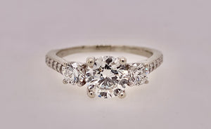 Three Stone Diamond Engagement Ring