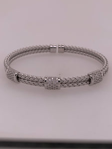 Sterling Silver/ CZ Cuff Bracelet