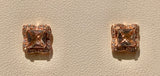 14K Rose Gold Morganite and Diamond Earrings