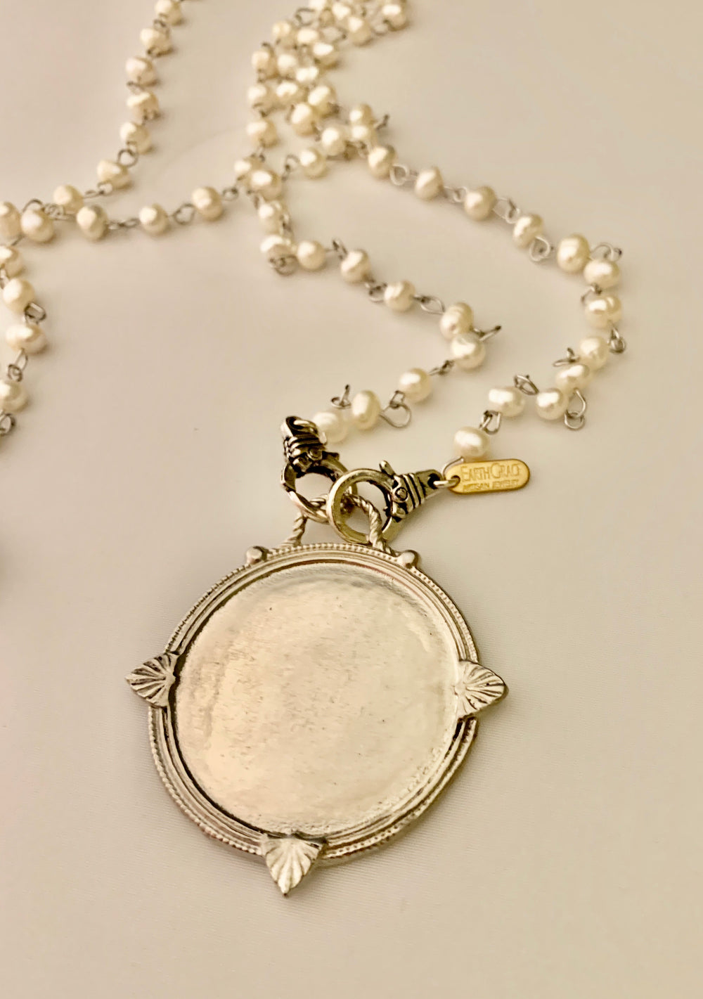 Earth Grace Pearl Necklace with Monogram