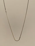 14K White Gold Curb Pendant Chain