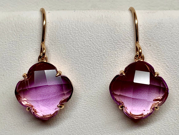 14K Rose Gold Amethyst Earrings