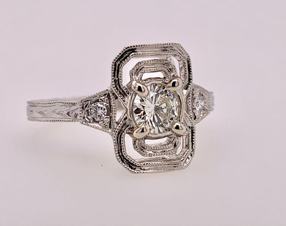 White Gold Diamond Ring by PeJay Creations