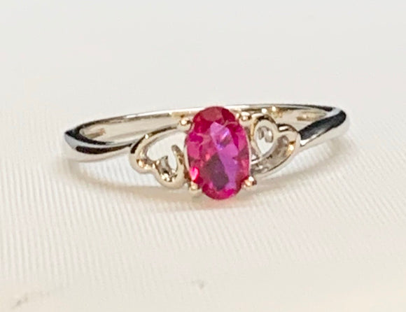 Sterling Silver Creative Ruby Ring