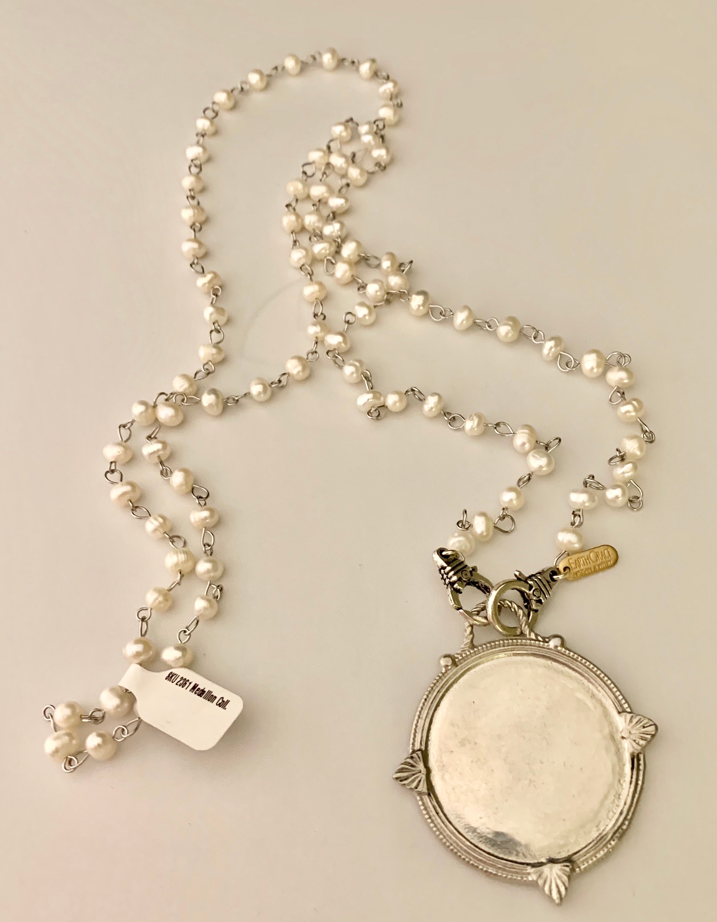 Earth Grace Pearl Necklace with Monogram