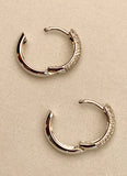 14K White Gold Diamond Hoop Earrings