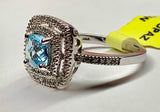 10K Blue Topaz & Diamond Ring