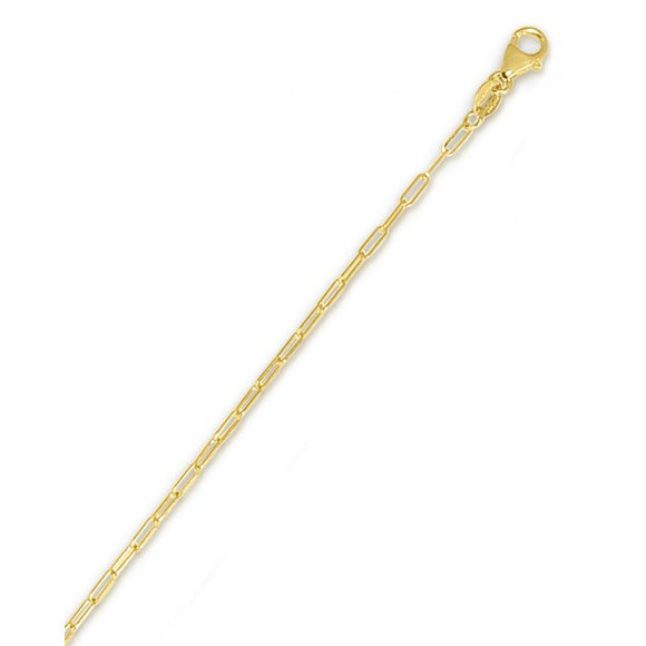 14k Yellow Gold Paperclip Anklet