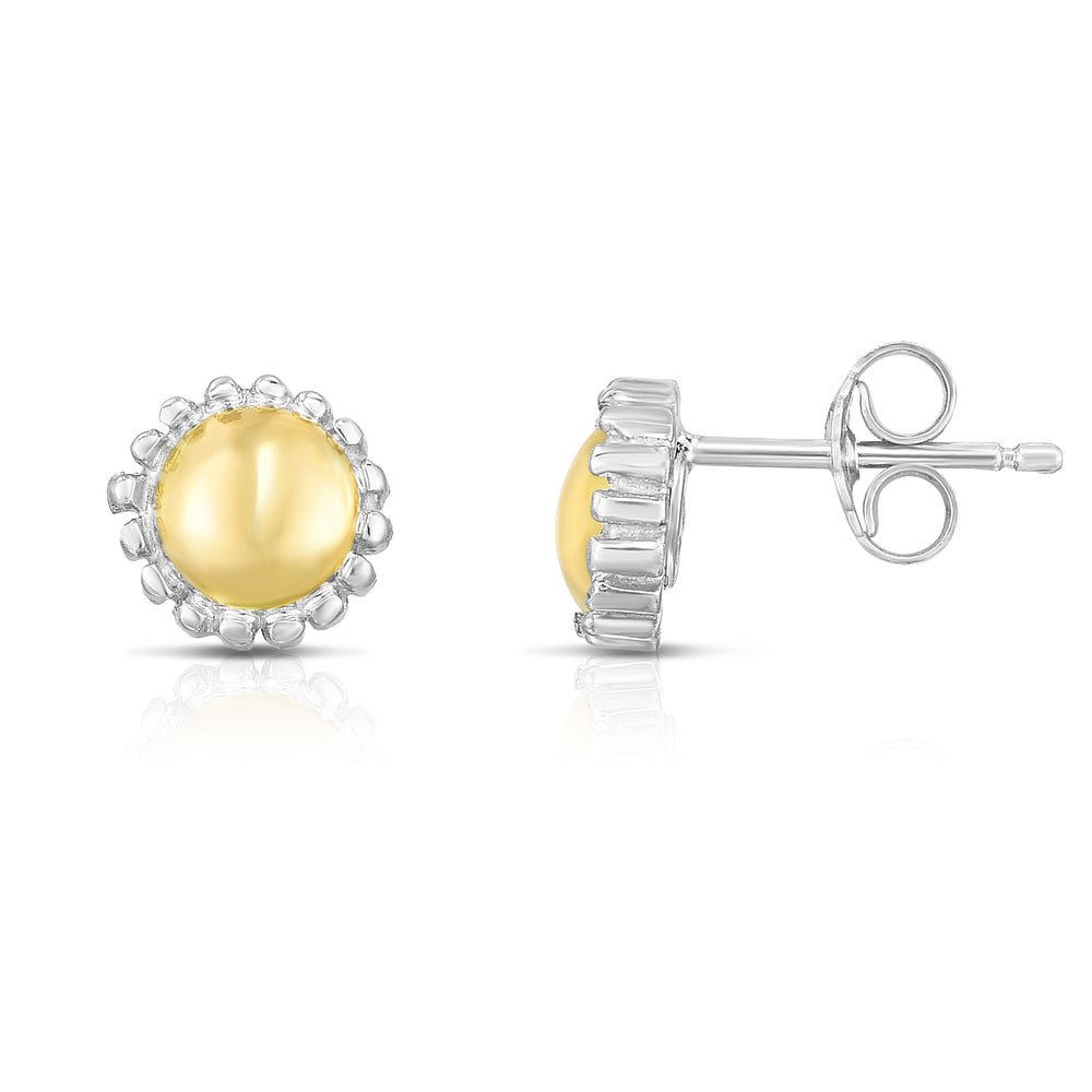 Phillip Gavriel Sterling/18K Round Stud Earrings