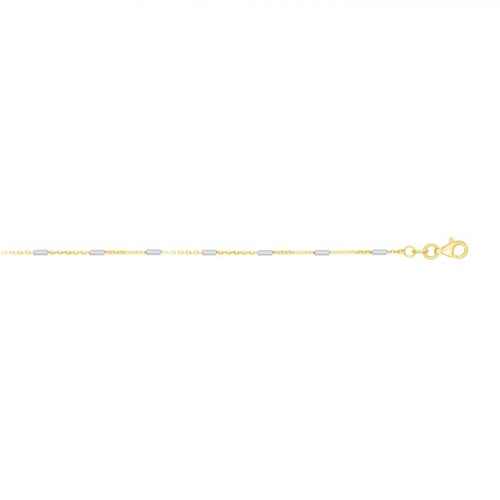 14K Yellow/White Bar Link Necklace